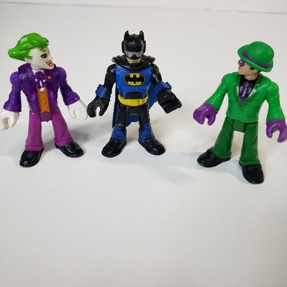 Imaginext DC Super Friends 3 pc Lot Batman Joker The Riddler Action Figures - Picture 1 of 7